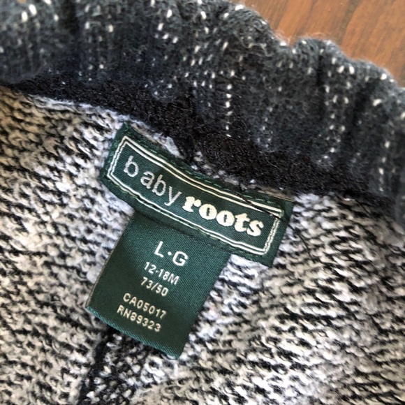 Roots Zip-up Sweatsuit 12-18M heathered black - Picture 2 of 5